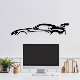 Wallity Dodge Viper Silhouette Escultura de Pared Metal Negro